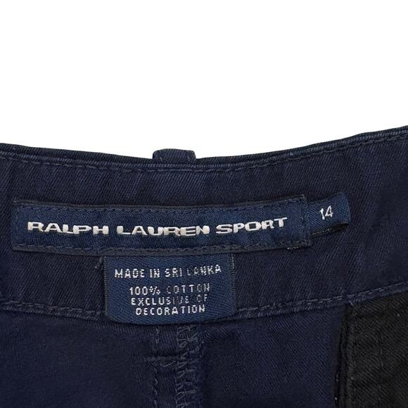 Vintage Ralph Lauren Shorts Womens Size 14 Blue Chino Twill Preppy Pony Logo - Picture 3 of 6